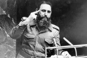 Fidel Castro, 1979. Il rivoluzionario cubano, primo Ministro dal febbraio 1959, si rivolge alle Nazioni Unite a New York