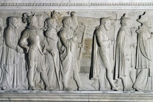 Un dettaglio della tomba di Torquato Tasso.  Chiesa di Sant'Onofrio al Gianicolo, Roma