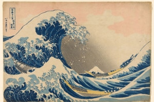 La Grande onda di Kanagawa, dalla serie "Trentasei vedute del Monte Fuji" di Hokusai. Giappone, 1830-33