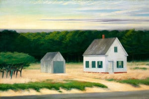 Edward Hopper (1882-1967), October on Cape Cod, 1946, oil su tela, 66.7 x 107.3 cm. Collezione privata