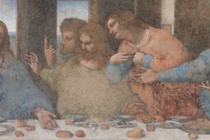 Ultima cena di Leonardo, dettaglio: Tommaso, Giacomo Maggiore e Filippo