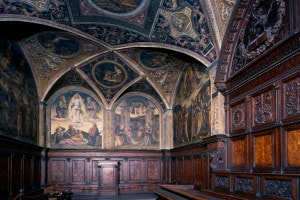 Sala delle Udienze del Collegio del Cambio affrescata dal Perugino (1496-1500)