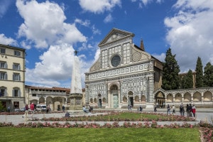 La facciata della basilica di Santa Maria Novella
