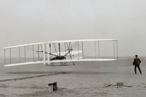 Il primo volo del Flyer realizzato dai Fratelli Wright