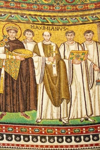 Il corteo di Giustiniano nella Basilica di San Vitale, Ravenna