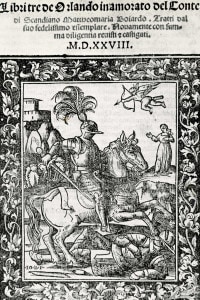 Frontespizio di Orlando innamorato di Matteo Maria Boiardo, edizione pubblicata a Venezia, 1528.