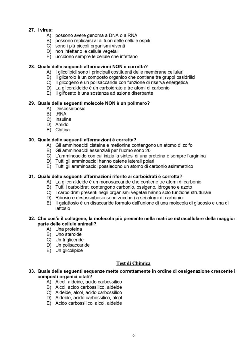 Soluzioni test medicina 2024 prova di maggio Domande e soluzioni test medicina 2024