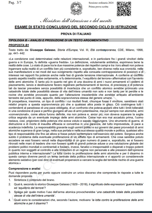 Tipologia B1 Su Storia D’Europa Di Giuseppe Galasso | Traccia Prima ...