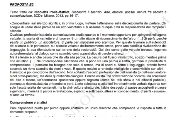 Traccia Svolta Tipologia B3 Prima Prova Maturità 2024 | Studenti.it